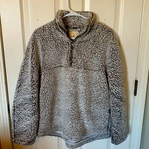 furry quarter zip sweatshirt